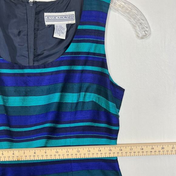 Vintage Y2K Jessica Howard Size 8 Silk Blend 2000s Midi Shift Dress Office - Picture 9 of 12